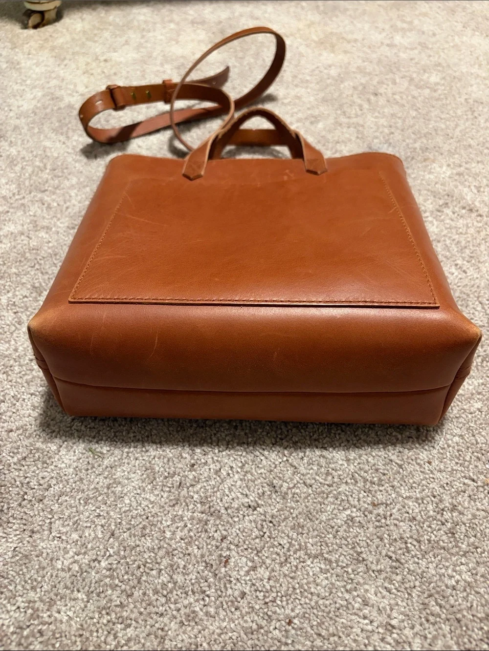 Madewell The Medium Transport Tote Leather Crossbody Bag English Saddle Brown